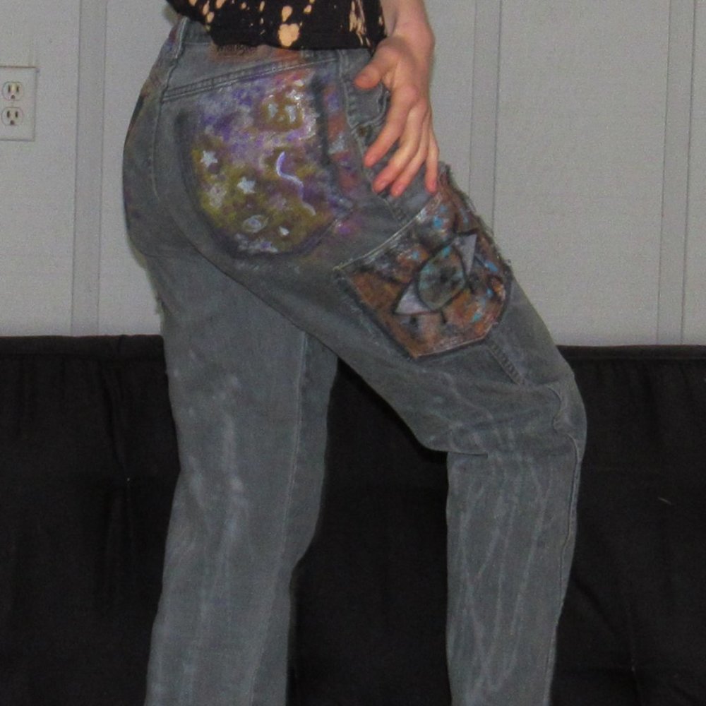 Hand Painted Art Jeans